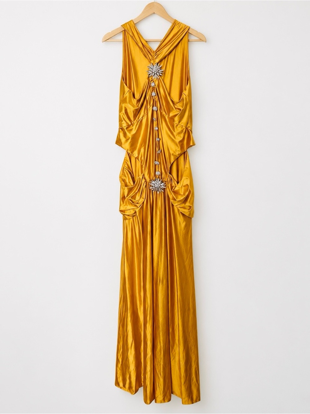Mew Mews- Panya Crystal Cutout Satin Maxi Dres